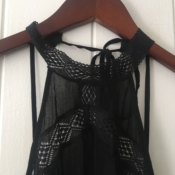 NWT Free People Fit & Flare Open Black Slip Dress - Picture 7 of 8